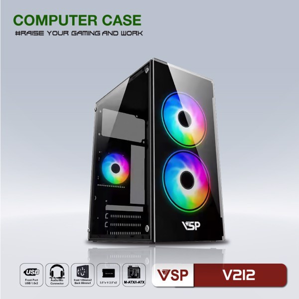 VỎ CASE VSP V212 BLACK NEW ( CHƯA FAN )